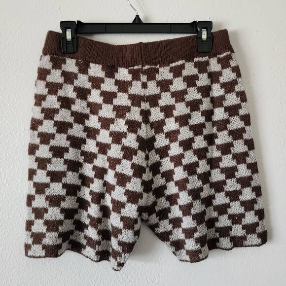 Lisa Says Gah Lucinda Shorts in Vintage Rug Mocha High Rise Knit LSG - Picture 5 of 12